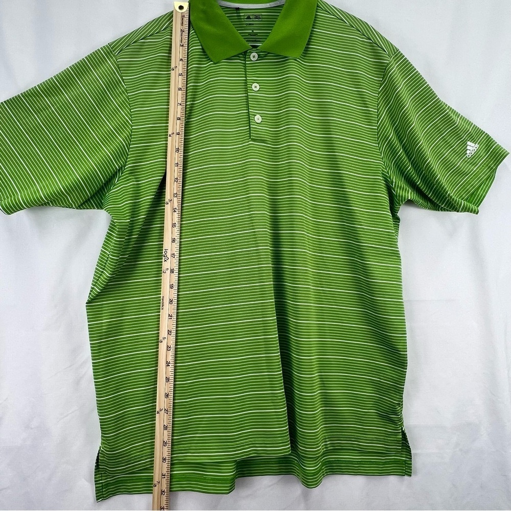 Adidas Climalite - Men’s Golf Shirt - Polo - XL - Green with White Stripes - Picture 4 of 9